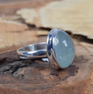 Anillo de Plata de Ley 925 con Aguamarina Natural Ovalada, Hecho a Mano, Elegante, Fabricante y Proveedor de Joyería Fina, Venta al Por Mayor - Product Image 6