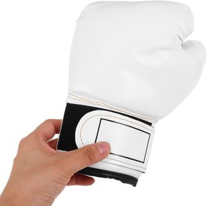 Gants de boxe en cuir blanc pour adultes, avec fermeture réglable à la poignet, respirants et anti-humidité - Product Image 1