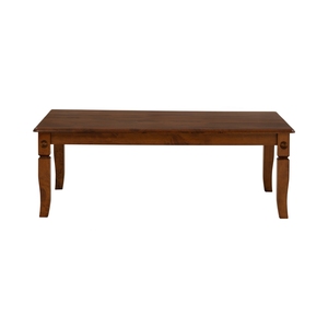 Traditional <b>Solid</b> Oak Coffee <b>Table</b> Dirty Oak Finish <b>Top</b> Rectangular <b>Wood</b> <b>Table</b> with Carved <b>Wood</b> Legs for Farmhouse Living Room - Product Image 3