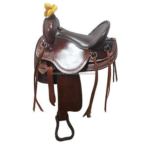Selle d'équitation légère et originale en cuir de style cow-boy américain pour le plaisir occidental, fabriquée à la main, idéale pour le reining et l'équitation - Product Image 2