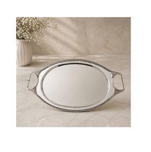 Plateau de service pour thé et café au design fabuleux en acier inoxydable couleur argent pour fournisseur en gros - Product Image 2