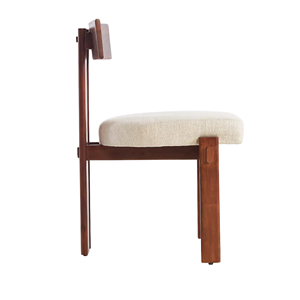 Solid Teak Wood Modern <b>Dining</b> <b>Chair</b> Minimalist Design Upholstered Seat Wooden Frame Elegant Restaurant Hotel Cafe Furniture - Product Image 5