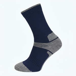 <b>Men's</b> Navy Blue Crew <b>Socks</b> Solid Color Knitted Cotton Spandex Breathable Daily Wear Autumn Season Regular Style - Product Image 2