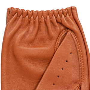 Gants de conduite en cuir marron, à doigts entiers, perforés avec découpes étoilées, sangle de poignet réglable, unisexe, toutes saisons, personnalisables - Product Image 6