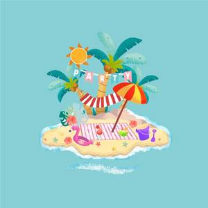 Carte pop-up 3D avec enveloppes, motif fête de plage, carte amusante, cartes de vœux faites à la main, artisanat en papier, cartes de vœux 3D pour enfants - Product Image 4