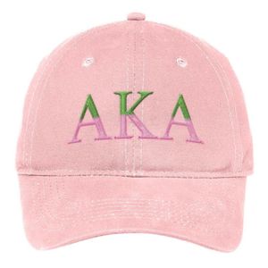 AKA Two Tone Letter Hat White Adjustable Cotton <b>Baseball</b> <b>Cap</b> with Embroidered Greek Sorority Headwear for Women - Product Image 2