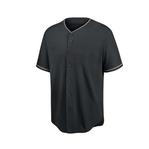 Men's <b>Black</b> Baseball Uniform Set Short Sleeve Button Front Jersey And <b>Pants</b> Moisture Wicking Polyester All Seasons - Product Image 2