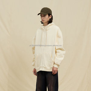 Sweat à capuche Streetwear zippé 360 coton pour homme 100% GSM Heavyweight Logo brodé personnalisé surdimensionné pour l'hiver - Product Image 5