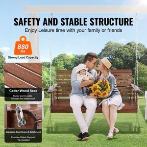 Balançoire de patio en bois robuste de 5,5 pieds, capacité de charge de 880 lb, balançoire de jardin pour cour, version améliorée pour plus de résistance - Product Image 1