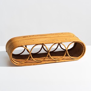 Meuble de comptoir autoportant en bois massif pour bouteilles de vin, prix le plus bas, étagères de rangement en rotin - Product Image 1