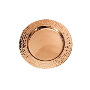 Assiette de Présentation Dorée au Design Moderne, Couleur Unie Polie, Faite à la Main, pour Fêtes et Mariages - Product Image 1