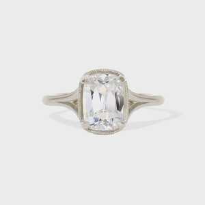 Anillo de compromiso de diamante cultivado en laboratorio de 2 quilates con corte cojín antiguo, brillante de mina antigua, solitario vintage, oro de 14K y 18K, plata 925 - Product Image 3