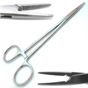 Porte-aiguille en bois Crile super fin, courbé, 15 cm à 18 cm, pour usage chirurgical en milieu hospitalier, instruments chirurgicaux - Product Image 1