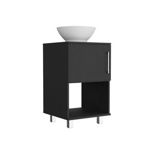 Meuble-lavabo simple Gouda de 18 po avec armoire noire et porte simple doté d'une étagère ouverte - Product Image 6