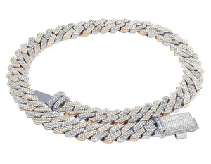 สร้อยคอคิวบันแบบ Iced Out ชุบโรเดียม ประดับเพชรโมอิสซาไนต์ สร้อยคอแบบเชื่อมสำหรับผู้ชาย สไตล์ฮิปฮอป เหมาะสำหรับใส่ทุกวัน - Product Image 3