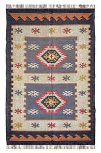 Neutral Earthy Tones Hand Woven Jute-Woolen Kilim <b>Rugs</b> for Living Room Bedroom & Study - Product Image 3