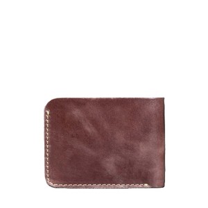 Burgundy <b>Leather</b> <b>Men</b> <b>Bifold</b> <b>Wallet</b> Custom Logo Multi Card Organizer Vintage Yellow Stitching Cash Pocket Minimalist Slim Purse - Product Image 3