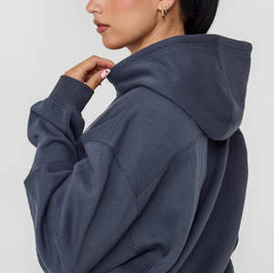 Sweat à capuche surdimensionné pour femme avec épaules tombantes, broderie personnalisée, pull d'automne, articles en gros à prix abordable - Product Image 5