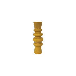 Jarrón Decorativo Moderno de Metal Amarillo para Mesa, Diseño Geométrico Hecho a Mano, 39 cm de Altura - Product Image 4