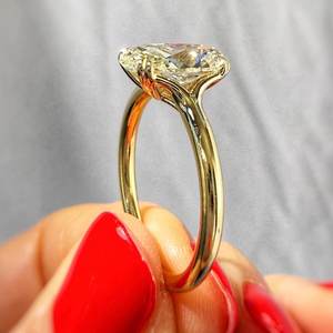 Anillo Solitario de Diamante Ovalado Amarillo Canario de 2.00CT para Mujer, Certificado IGI, Cultivado en Laboratorio, Oro Sólido de 14k, Regalo Sorpresa para el Amor - Product Image 5
