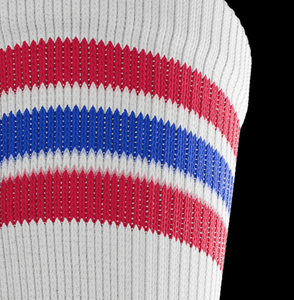 Calcetines Deportivos de Algodón Transpirables para Hombre, Diseño a Rayas Blancas, Rojas y Azules, Ideales para Verano y Béisbol - Product Image 4