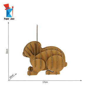Jouets éducatifs faits à la main en papier à faire soi-même pour enfants, puzzles en papier cartonné 3D, jouets lapin - Product Image 3