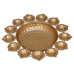 Ensemble de Diyas en Laiton Couleur Personnalisée, Bol Urli Traditionnel en Métal, Porte-Bougie Flottant Fait Main Résistant à la Chaleur pour la Décoration de la Maison à l'occasion du Diwali - Product Image 2