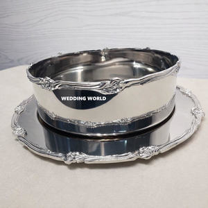 Bol à chocolat en métal de luxe avec design rose et assiette, dernière collection, best-seller, bol décoratif pour l'Arabie Saoudite - Product Image 2