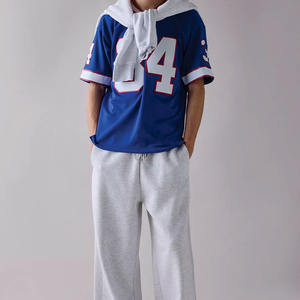 เสื้อเจอร์ซีย์อเมริกันฟุตบอลผู้ชายทรงโอเวอร์ไซส์ ผ้าตาข่าย สตรีทแวร์ ดีไซน์สั่งทำได้ เสื้อแขนสั้นสไตล์เรโทร บริการ OEM สำหรับผู้ชาย - Product Image 4