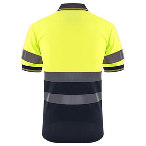 Hi Vis Two Tone Short Sleeve Reflective Tape Polo Shirt Safety Workwear Uniform Construction Polo Shirts For Worker - Product Image 2