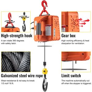 Portatile 1100lbs 1500W 110V elettrico Winch gru 3-in-1 argano senza fili telecomando 25ft altezza di sollevamento sovraccarico - Product Image 4