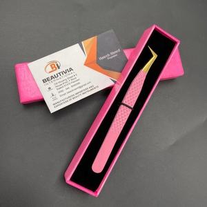 สีชมพูทองที่แข็งแกร่งจับขนตาแหนบที่ยั่งยืนสแตนเลสไฟเบอร์เคล็ดลับขนตาต่อขนตาแหนบ - Product Image 2