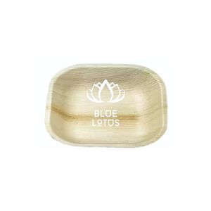 Assiette Traditionnelle en Palmier Écologique Réutilisable Lotus Bleu – Meilleure Vente |   Assiette en feuille de palmier d'arec 100% naturelle et biodégradable pour les voyages - Product Image 1