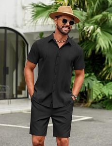 Conjunto de Verano de 2 Piezas para Hombre, Diseño Personalizado OEM ODM, Camiseta sin Mangas y Pantalones Cortos, Lavado Ácido, 100% Poliéster, Antibacterial, Secado Rápido, Casual - Product Image 4