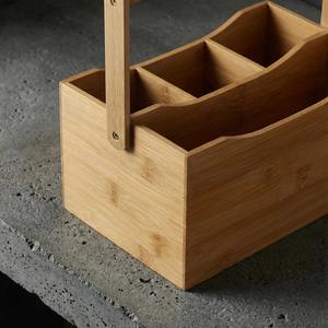 Organizador de utensilios de madera estilo cesta, almacenamiento multiusos, perfecto para papelería, maquillaje y organizador de mesa de cocina - Product Image 5