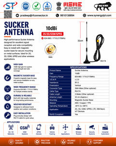 Antenne à ventouse 5dBi 470-510MHz SMA Mâle Câble RG174 Fixation Magnétique Extérieure Sans Fil WiFi 4G LTE IoT - Product Image 3