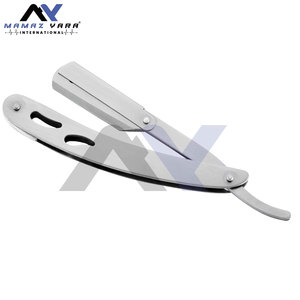 Men's Premium Cutthroat <b>Straight</b> <b>Razor</b> <b>Kit</b> Single Replaceable Stainless Steel Blade Silver Professional Barber Outdoor Use - Product Image 5
