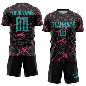 Conjunto de Camiseta de Fútbol Personalizada para Hombre, Rayas Negras, Rojas y Blancas, Sublimada, de Secado Rápido, Ajuste Atlético, Manga Corta, Uniformes de Fútbol para Equipo 10 - Product Image 5