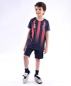 Conjunto de Camiseta y Pantalones Cortos de Fútbol para Niños de Francia, Uniforme de Fútbol Transpirable Sublimado a Rayas, Camisetas Personalizadas para Equipos Infantiles - Product Image 3