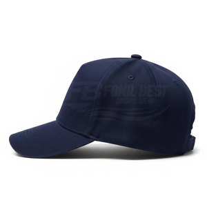 Gorra de Béisbol Deportiva de 5 Paneles, Bordada a Mano con Logotipo Personalizado, Azul Marino Sólido, 100% Algodón, Ajustable con Herrajes Metálicos - Product Image 3