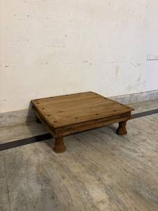 Mesa de Noche Bajot de Madera Maciza Hecha a Mano, Estilo Rajasthani Indio, Decorativa, Portátil, Ecológica y Duradera para Dormitorio o Sala de Estar - Product Image 2