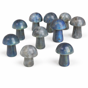 Pierre de Labradorite Naturelle Sculptée en Champignon, Cristal de Guérison pour la Méditation Reiki, Décoration Feng Shui, Vente en Gros, Chakralume Rajasthan - Product Image 1