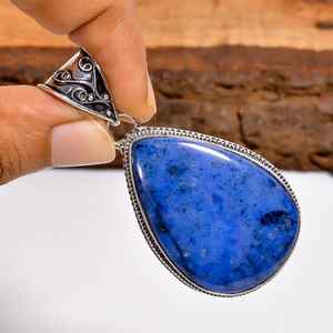 จี้ดูมอร์เทียไรต์ เงินแท้ 925 รูปทรงหยดน้ำ ประดับพลอย สร้อยคอทำมือ ดีไซน์โดดเด่น ของขวัญเครื่องประดับสุดพิเศษสำหรับผู้หญิง - Product Image 2