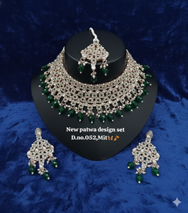 Rose Gold Plated Ethnic Cubic Zircon Crystal Dangle Drop Choker Wedding Party Necklace and Earring Set for Women - Product Image 6