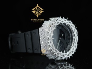 Reloj de Lujo para Hombre Pahal Jewels Diamond Crown, Caja Redonda de Acero Inoxidable de 42 mm, Movimiento de Cuarzo Analógico - Product Image 4