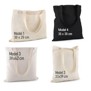 Sacs fourre-tout portables en toile de coton naturelle de qualité supérieure, grande capacité, pliables, avec impression personnalisée du logo, à porter à l'épaule pour le shopping - Product Image 1
