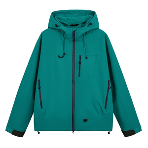 <b>Men's</b> <b>Black</b> Hooded Waterproof <b>Windbreaker</b> Jacket Zipper Closure Casual Outdoor Wear Autumn Season Polyester Material - Product Image 4