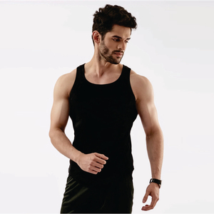 Men's Fitness Vest Stringers Gym Wear Tank Top Singlet Elastic Breathable and Quick-Drying 100% Cotton Sleeveless - Product Image 1