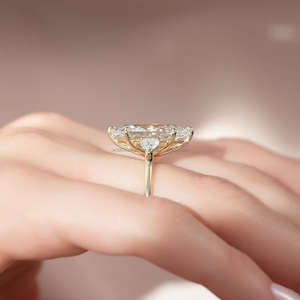 Bagues de mariage en or jaune et blanc 14 carats cultivées en laboratoire IGI/GIA, plaquées rhodium, taille marquise, pour les bagues d'anniversaire - Product Image 3