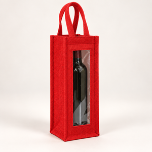 Sacs cadeaux pour bouteilles de vin en jute naturel laminé sans impression 13x36x13 cm Logo personnalisé Vente en gros OEM Marque privée Modèle SNC139 - Product Image 5